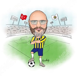 Taraftar Karikatürü - Duvar Çerçeveli