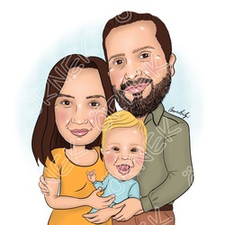 Aile Karikatürü - Dijital Teslim