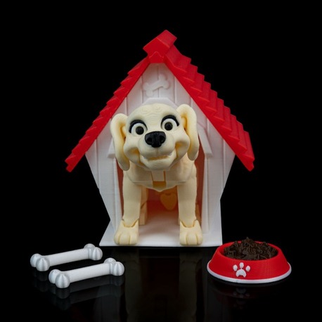 Köpek Kulübesi Figür Seti | 3D Dekoratif Köpek Heykeli + Mama & Kemik Aksesuarları