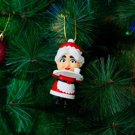 3D Baskı Mrs. Claus (Noel Anne) Yılbaşı Süsü | El Yapımı Klasik Noel Figürü