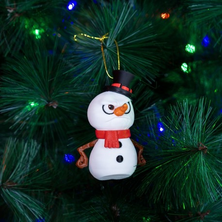3D Baskı Kardan Adam Yılbaşı Süsü ☃️ | El Yapımı Şapkalı Figür