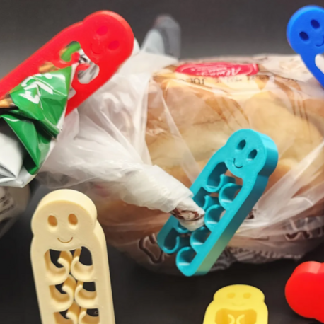  Gülümseyen Klips Seti – 3D Baskı Çok Amaçlı Poşet/Kapak Klipsi (3’lü Set)