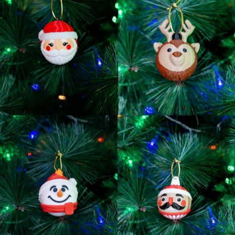4 Parça Yılbaşı Classic Mini ☃️ | Noel Baba, Kardan Adam, Geyik, Nuts