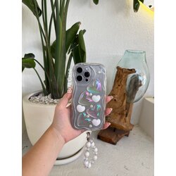 Kalpli Kabartmalı ve Bilekliklikli Lüks Telefon Kabı