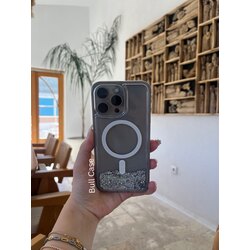 Simli Sulu Beyaz Mag Safe'li Telefon Kabı