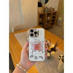 Dönen Kelebekli ve Kedi Desenli Telefon Kabı