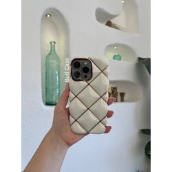 Baklavalı Beyaz Parlak Telefon Kabı