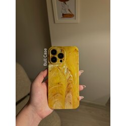 Sarı Mermer Desenli İnce Telefon Kabı