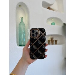 Baklavalı Siyah Parlak Telefon Kabı
