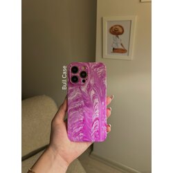 Mor Mermer Desenli İnce Telefon Kabı