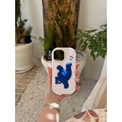 Mavi Ayı Kabartmalı Beyaz Telefon Kabı (Telefon Modelinizi Seçerek Sipariş Verebilirsiniz)