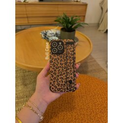 Leopar Desenli Stantlı Tutmaçlı Telefon Kabı