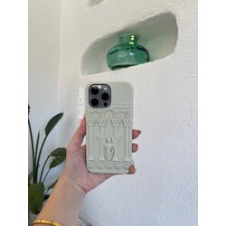 Antik Roma Kabartmalı Beyaz Telefon Kabı