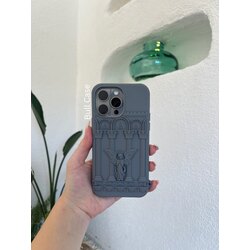Antik Roma Kabartmalı Gri Telefon Kabı