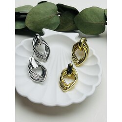 İthal seri oval formda düğüm küpe * 