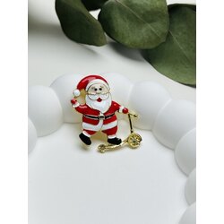 Kaykaylı Noel baba broş *