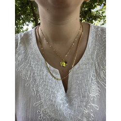 Yaprak detaylı çelik kolye *
