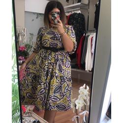 Poplin Desenli Elbise