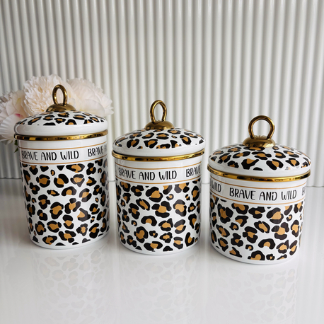 3lü leopar kavanoz 