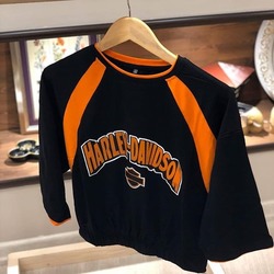 Siyah Parçalı Harley Crop Tshirt
