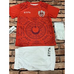 Çocuk Bozkurt Kabartmalı Kırmızı Forma+Şort 