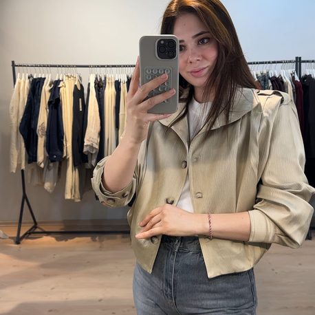 Premium  Saten pileli ceket 