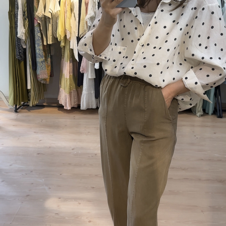 Tensel beli lastikli pantolon 