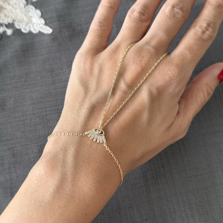 Taşlı mini göz gold Şahmeran