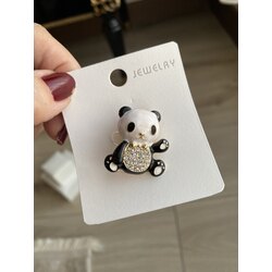 Taşlı panda broş