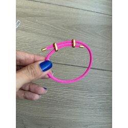 Fosforlu pembe kordon ip bileklik