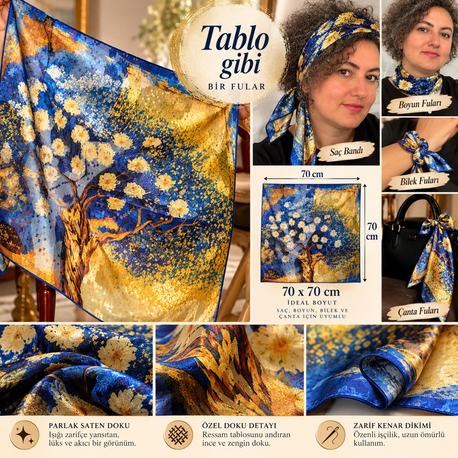 Özel Tablo Lacivert Flar 70*70