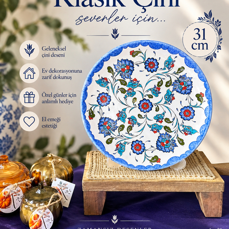 31 cm Klasik Çini Tabak
