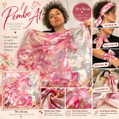Özel Tablo pembe At Flar 70*70