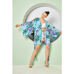 Viskon Çiçekli Kimono 