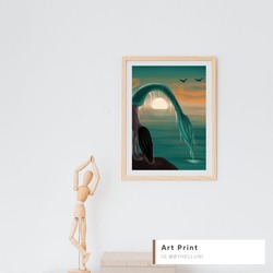 Tu-Es Yoga, Yoga Pose,Sea,Digital Art,Minimal Art,Aesthetic,Yogi, Minimal Yoga Illustration,Bohemian