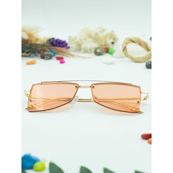 Rimless Çerçevesiz Metal Kadın Güneş Gözlüğü / Orange