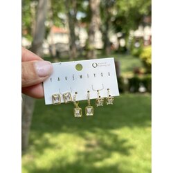 6lı baget küpe set