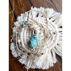Luna Amazonite Macrame Necklace