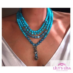 Blue lisa doğal taş kolyemiz