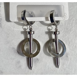 Silver Çivi Küpe 