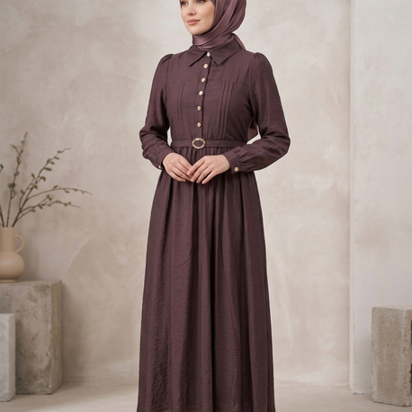Pamuklu Elbise Mürdüm /63126