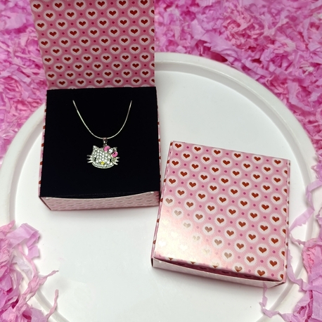 Hello kitty zirkon taşlı çelik kolye 