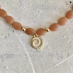 WHITE AND ORANGE KOLYE 
