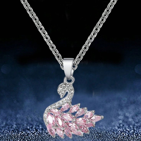 Kuğu kolye swrski model (silver)