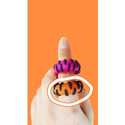 Opaq orange zebra ring