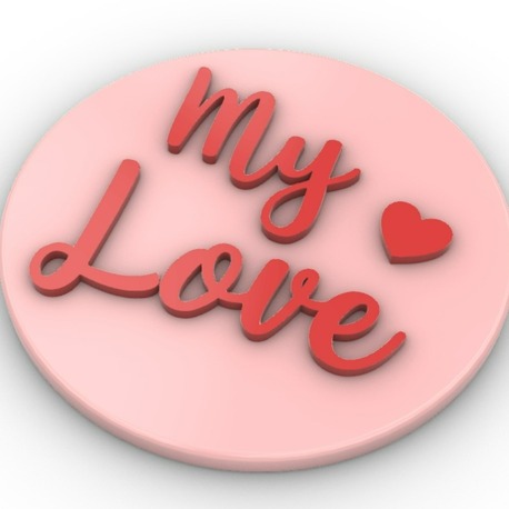 26480 My Love yazılı pleksi kabartma plakası 