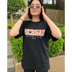 OVERSİZE BASKILI KADIN T-SHIRT