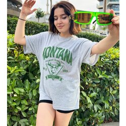 OVERSİZE BASKILI KADIN T-SHIRT