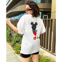 OVERSİZE BASKILI KADIN T-SHIRT