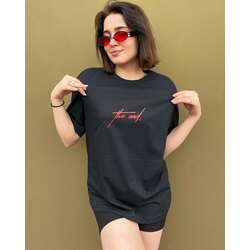 OVERSİZE BASKILI KADIN T-SHIRT